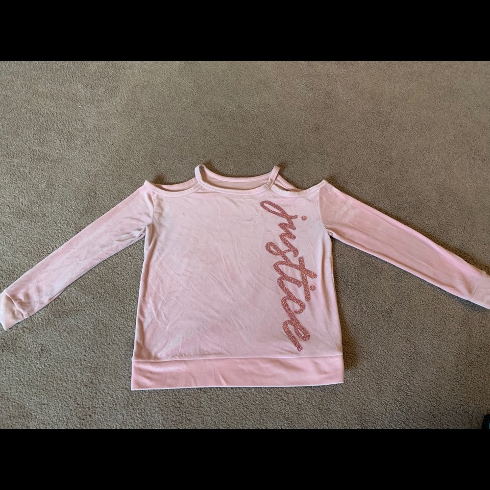 Velour cold shoulder sweatshirt